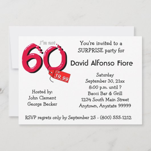 59 A第60の誕生祝いにさよならを言って下さい 招待状 (裏面)