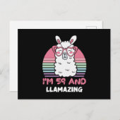 59 Year Old Bday Llamazing 59th Birthday Llama ポストカード (正面/裏面)