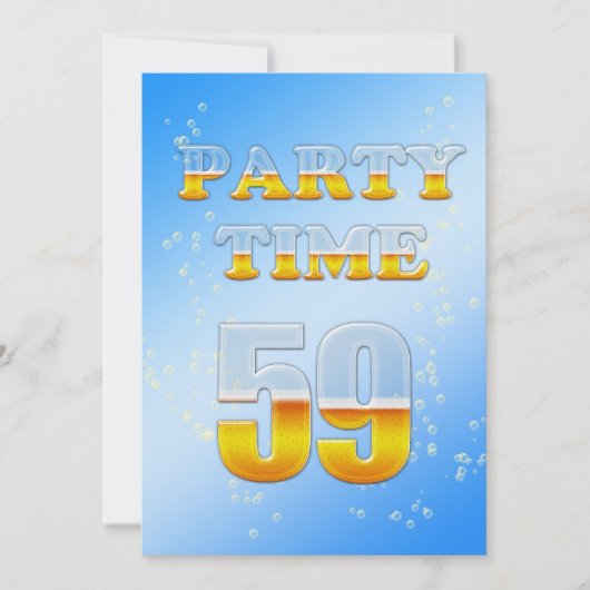 59th誕生日パーティーへのビールの招待 招待状 (正面)