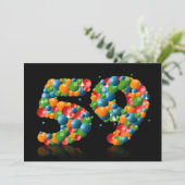 59th誕生日パーティー、泡とボール 招待状 (スタンド正面)