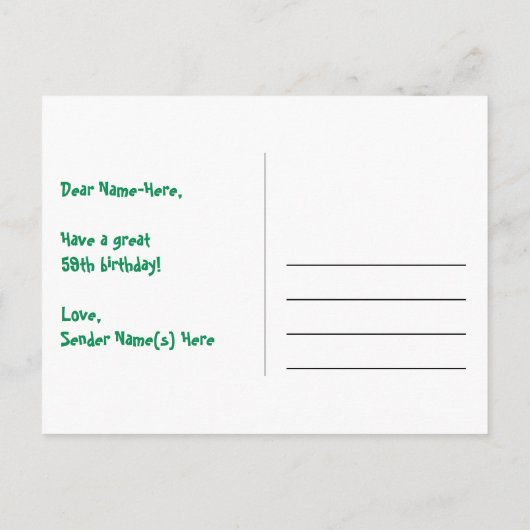 59th Birthday – Awesome Fireworks Display + Rainbo ポストカード (裏面)