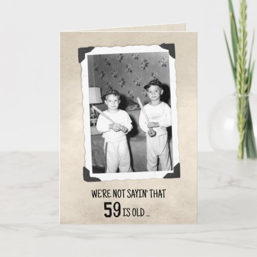 59th Birthday Humor Young Boys With Baseball Bats カード (正面)