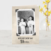 59th Birthday Humor Young Boys With Baseball Bats カード (黄色い花)