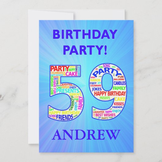 59th Birthday Partyへの招待の追加 招待状 (正面)