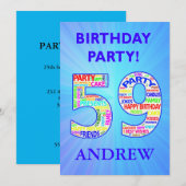 59th Birthday Partyへの招待の追加 招待状 (正面/裏面)