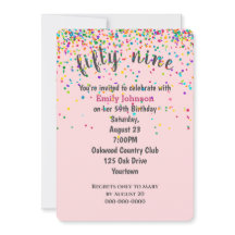 59th Birthday Party紙吹雪オンピンク