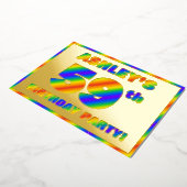 59th Birthday Party —おもしろい、レインボースペクトル「59」 箔招待状 (回転した状態)