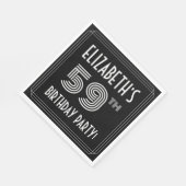 59th Birthday Party:アールデコスタイル+名前をカスタムする スタンダードランチョンナプキン (角)