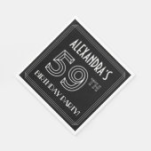 59th Birthday Party:アールデコスタイル+名前をカスタムする スタンダードランチョンナプキン (角)