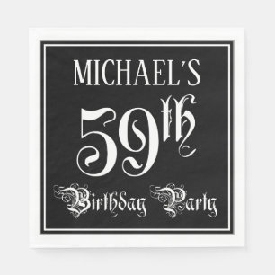 59th Birthday Party – スクリプファンシート+名前をカスタムする スタンダードランチョンナプキン