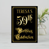 59th Birthday Party – スクリプファンシート&名前をカスタムする 箔招待状 (立ち正面)