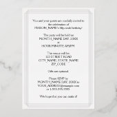 59th Birthday Party – スクリプファンシート&名前をカスタムする 箔招待状 (裏面)