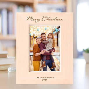 5*エレガント7メリークリスマスクラスタイポグラフィ レーザー彫刻フレーム