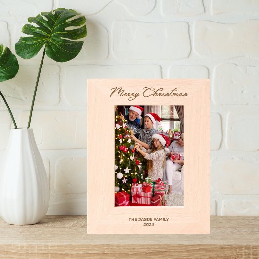 5*エレガント7メリークリスマスクラスタイポグラフィ レーザー彫刻フレーム