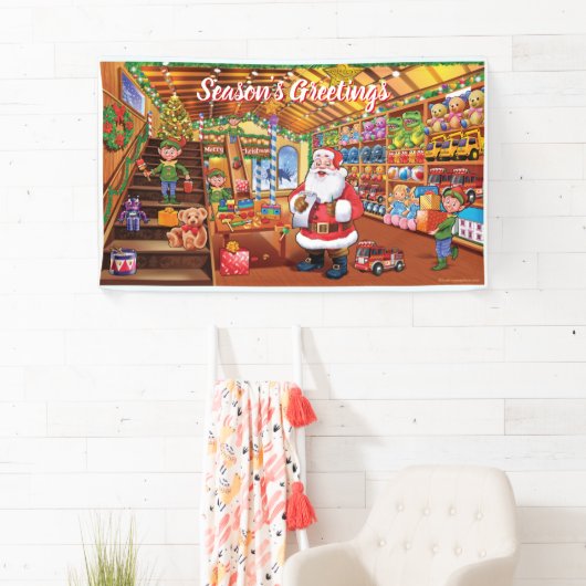 5' カスタム x 3'クリスマスビニールバナーサンタ 横断幕 (インサイチュ)