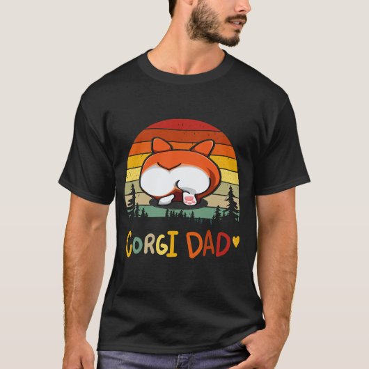 5 コーギー お父さん コーギー Tシャツ (正面)