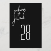 5 スタイリッシュ x 7名モダンの表結婚番号 招待状 (裏面)