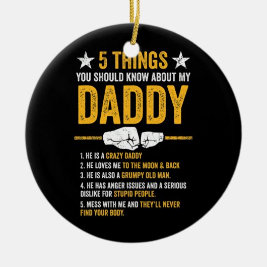 5.パパについて知っておくべき父のこと セラミックオーナメント (正面)