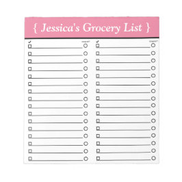 5.パーソナライズされた5" x 6" Pink Grooth Listメモ帳 ノートパッド