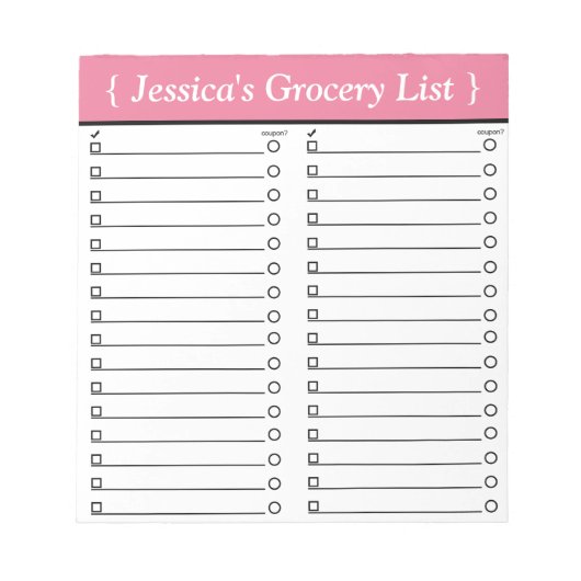 5.パーソナライズされた5" x 6" Pink Grooth Listメモ帳 ノートパッド (正面)