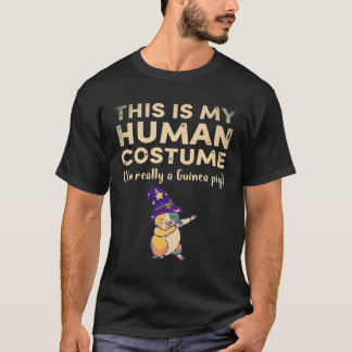 5 モフモフ人間コスプレ中 本当はモルモット ハロウィン Tシャツ