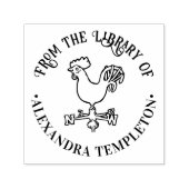 #5 ラウンドライブラリー本名の素朴な風見鶏 セルフインキングスタンプ (デザイン)