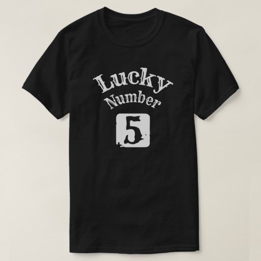 5 – ラッキーナンバー5運 Tシャツ (デザイン正面)