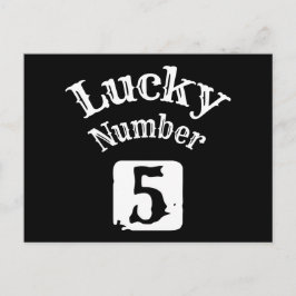 5 - ラッキー ナンバー 5 幸運 ポストカード