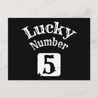 5 - ラッキー ナンバー 5 幸運 ポストカード