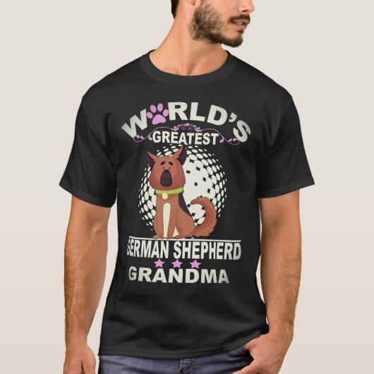 5 世界で最高のジャーマンシェパードの祖母 ドイツ Tシャツ (正面)