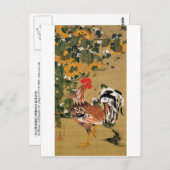 5.向日葵雄鶏図・若冲ひまわり・鶏・若冲 ポストカード (正面/裏面)