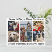 5 枚の写真 メリークリスマス ハッピーホリデー 現代的 シーズンカード (スタンド正面)