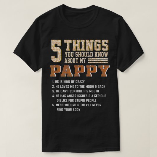 5.私のPAPPY 父の Dに関する知っておくべきこと Tシャツ (デザイン正面)