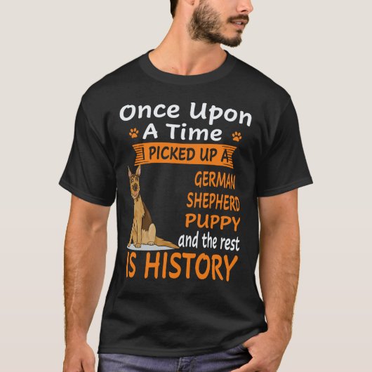 5 私はかつてジャーマンシェパードのPを拾いました Tシャツ (正面)