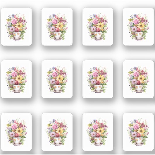 5 花のカップ シール (正面)