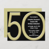 5-0の大きな金ゴールドパーティの招待状 招待状 (正面/裏面)