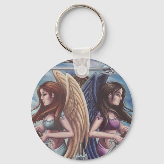 5 0f剣 – Keychainタロットカードアート キーホルダー (正面)