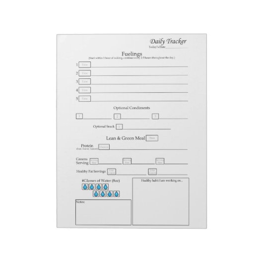 5 - 1 Daily Food Tracker ノートパッド (回転)