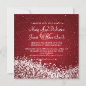 5.25インチエレガントなウェディングきらめくウェーブレッド 招待状 (裏面)