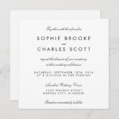 5.25インチスクエアシンプルテンプレート結婚 招待状 (正面/裏面)