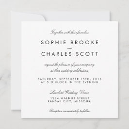 5.25インチスクエアシンプルテンプレート結婚 招待状