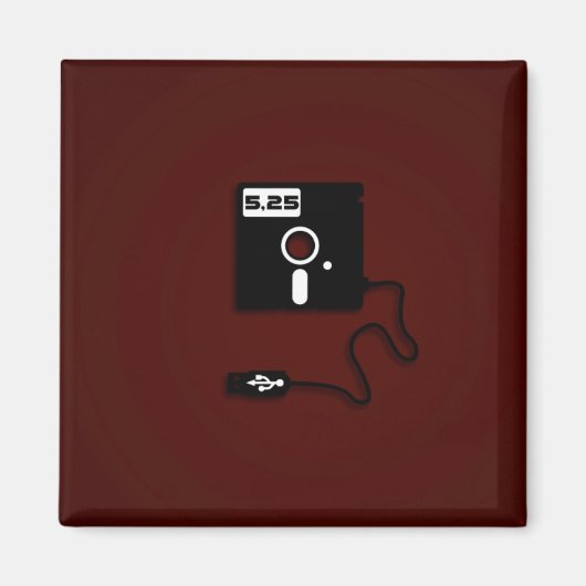 5.25インチフロッピーディスクUSBギークおたく マグネット (正面)