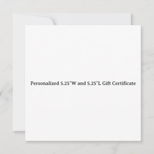5.25"W x 5.25"Lのカスタムギフト券 カード