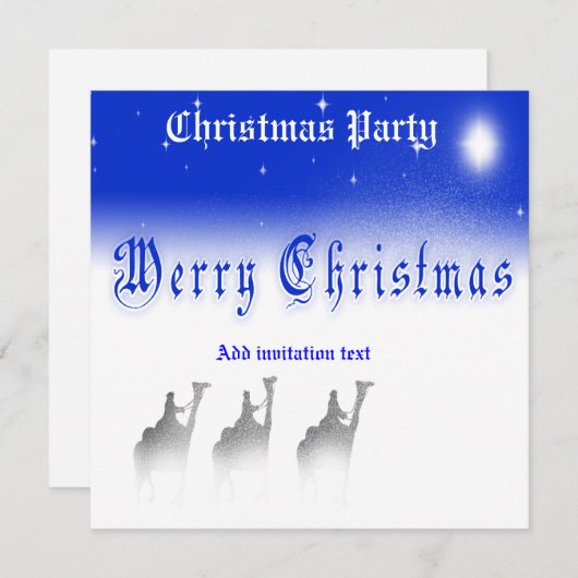 5.25 X 5.25人の3人の賢者のメリークリスマスのパーティー 招待状 (正面/裏面)