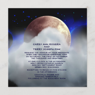 5.25" x 5.25"宇宙の惑星の結婚式招待状 招待状