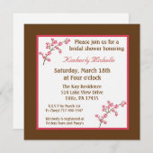 5.25x5.25ブラウンさくらんぼツリーブライダルシャワー招待状 招待状 (正面/裏面)