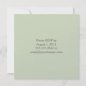 5.25x5.25 抽象 パステル ライム グレー 葉 枝 招待状 (裏面)