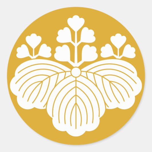 5&3開花付き桐 ラウンドシール (正面)