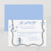 5×3.5 返信カード タツノオトシゴ 海 大洋 ビーチ 招待状 (正面/裏面)