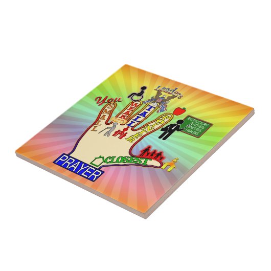 5 5本の指の祈りの言葉の援助 タイル (側面)